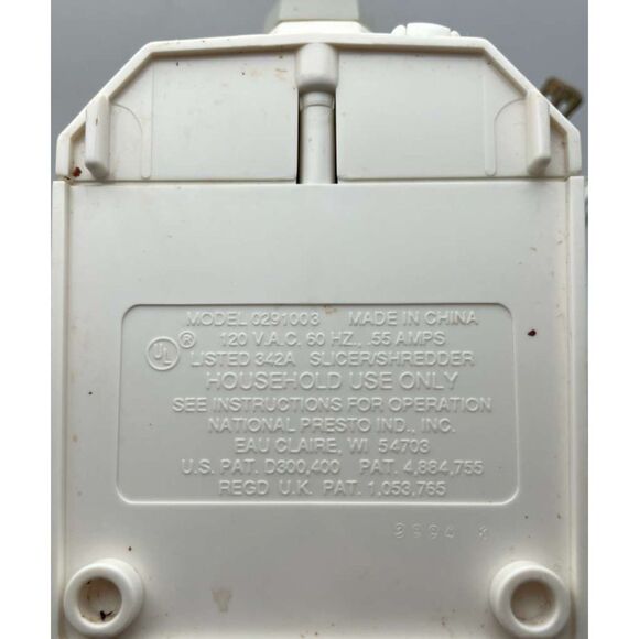 Vintage Presto Electric Salad Shooter White 02910 Slicer Complete In Box Tested - Picture 6 of 9